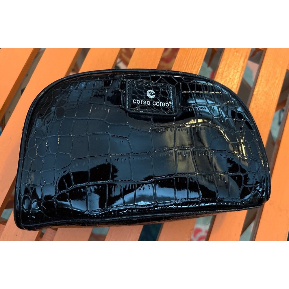 corso como Zipper Black Patten  8" cosmetic bag